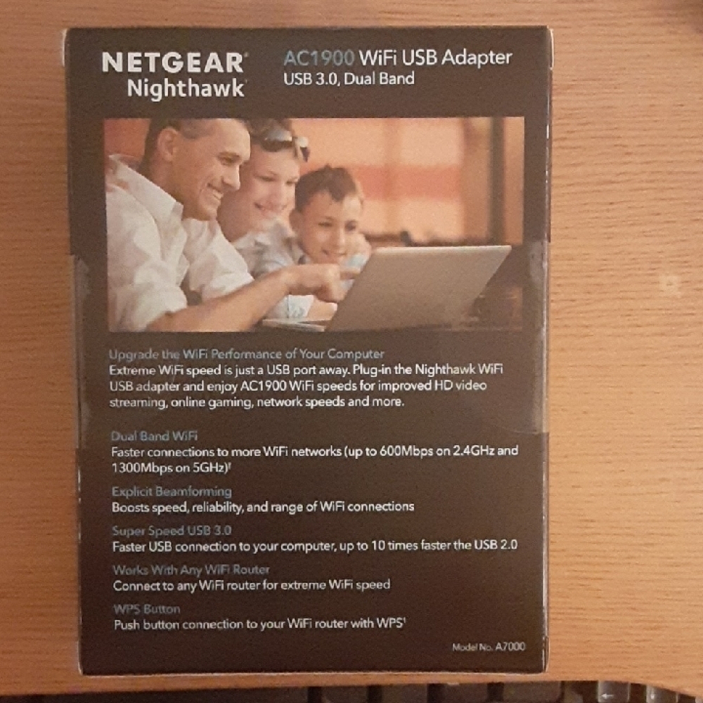 NETGEAR Nighthawk AC1900 WiFi USB Adapter - Black - Picture 2 of 6